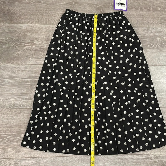 NWT Vintage Leslie Faye Pull On Elastic Waist Pleated Midi Skirt 6P - Picture 8 of 14